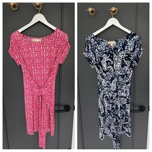 Michael Kors size M wrap tie dress with flattering adjustable waist sash